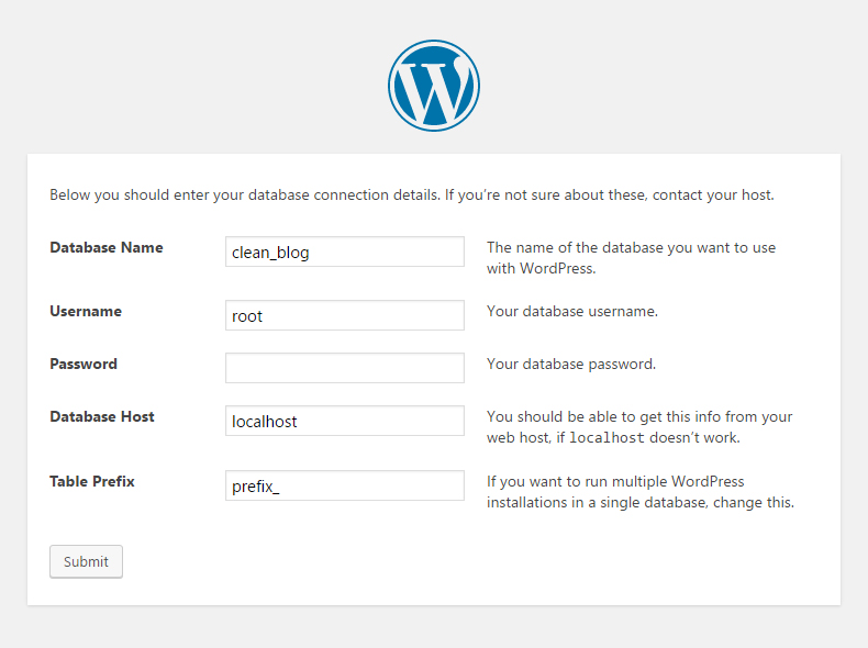 Cài đặt WordPress - bước 3