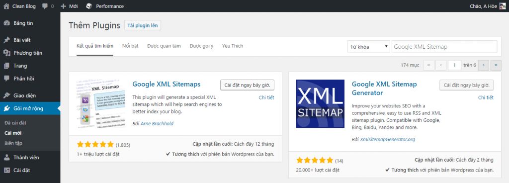 Cài đặt Google XML Sitemap