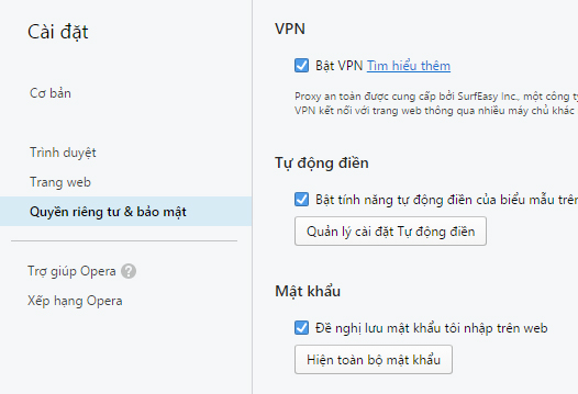 Bật VPN