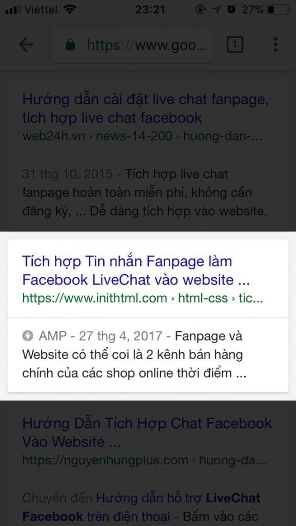 Tìm kiếm trên Google - AMP