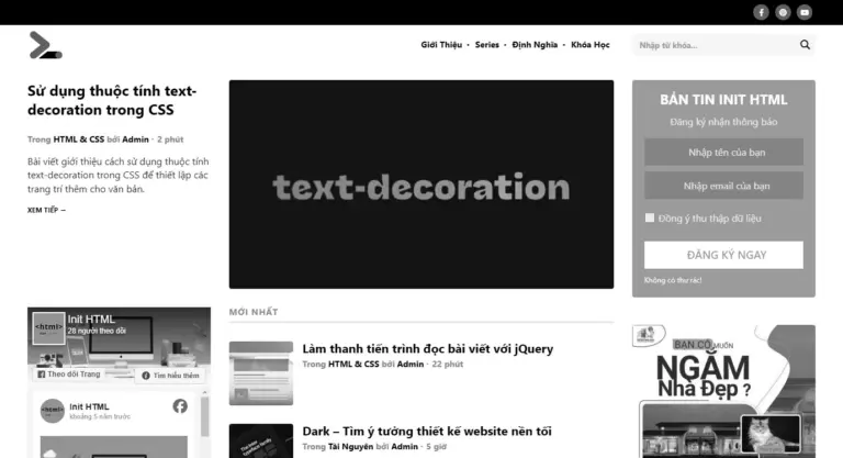 Tắt màu sắc trên toàn bộ trang web / Chuyển trang web thành màu trắng đen